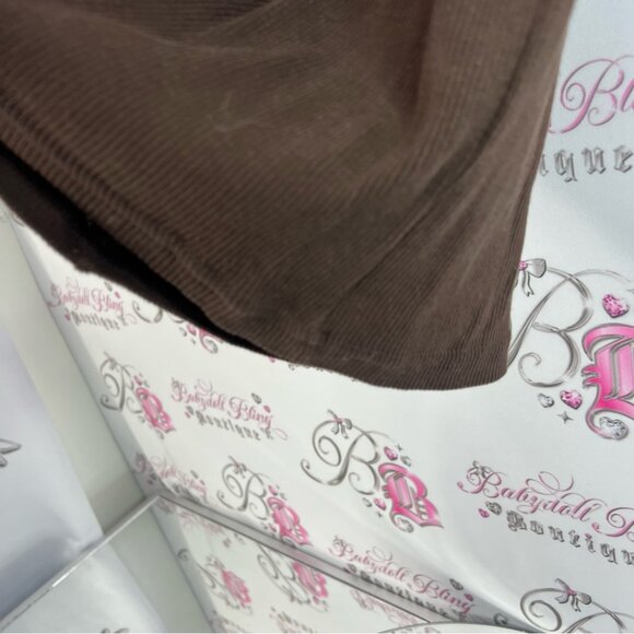 American apparel Rockaganza tank top brown graphic front stars pattern ribbed - Picture 7 of 10